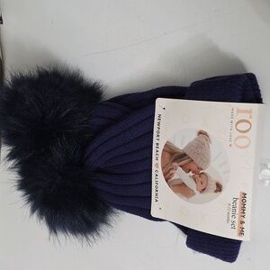 Mommy & Me Navy Beanie Set, NWT